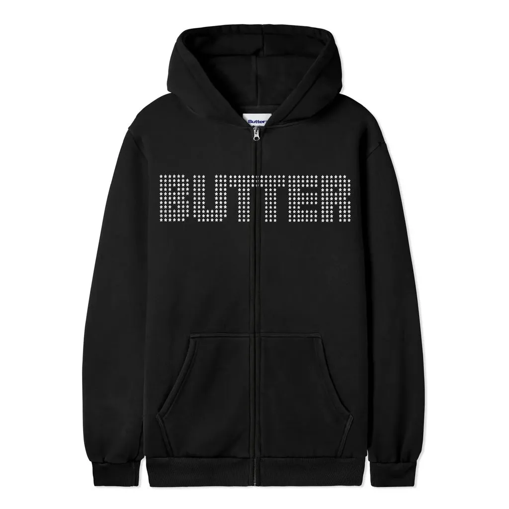 BUTTER GOODS STARS ZIP-THRU HOOD - BLACK