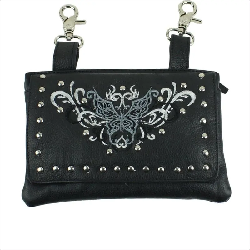 BUTTERFLY LEATHER CLIP BAG