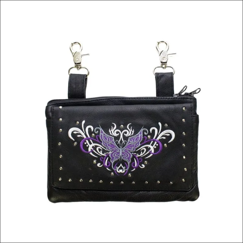 BUTTERFLY LEATHER CLIP BAG