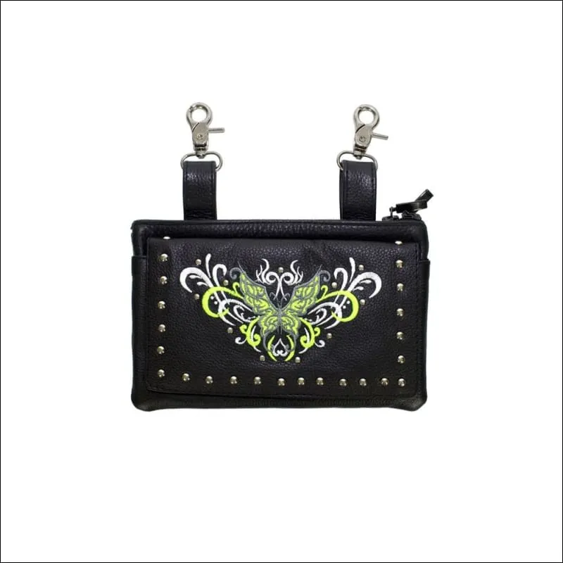 BUTTERFLY LEATHER CLIP BAG