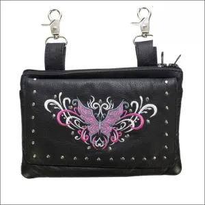 BUTTERFLY LEATHER CLIP BAG
