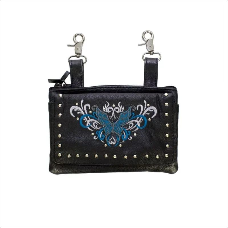 BUTTERFLY LEATHER CLIP BAG