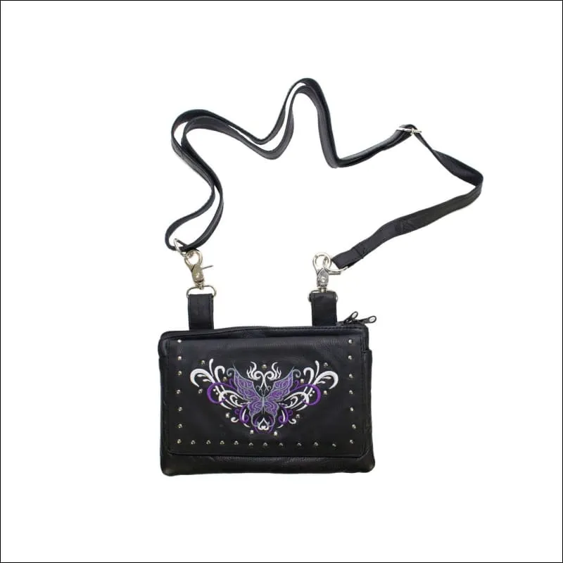 BUTTERFLY LEATHER CLIP BAG