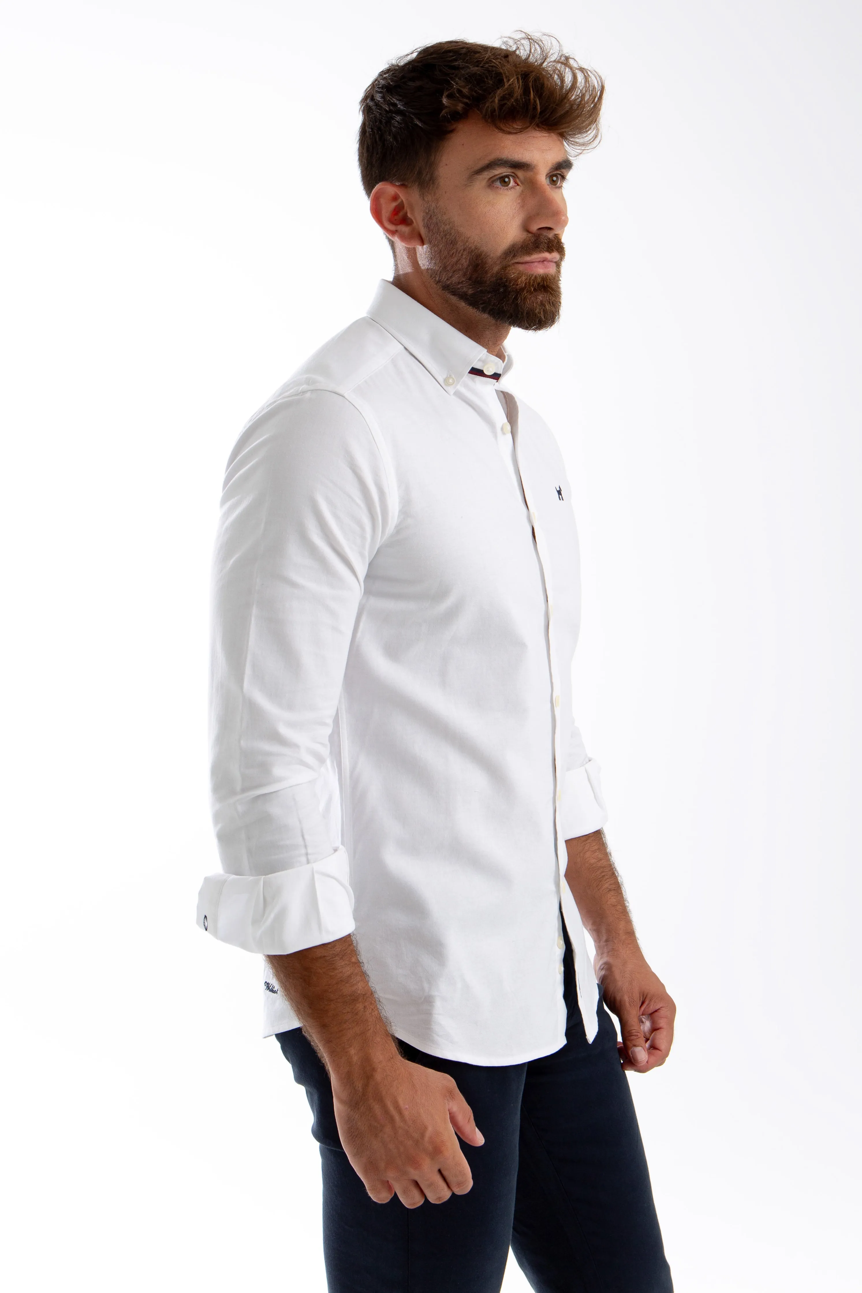 Camisa Oxford Blanco Slim Fit