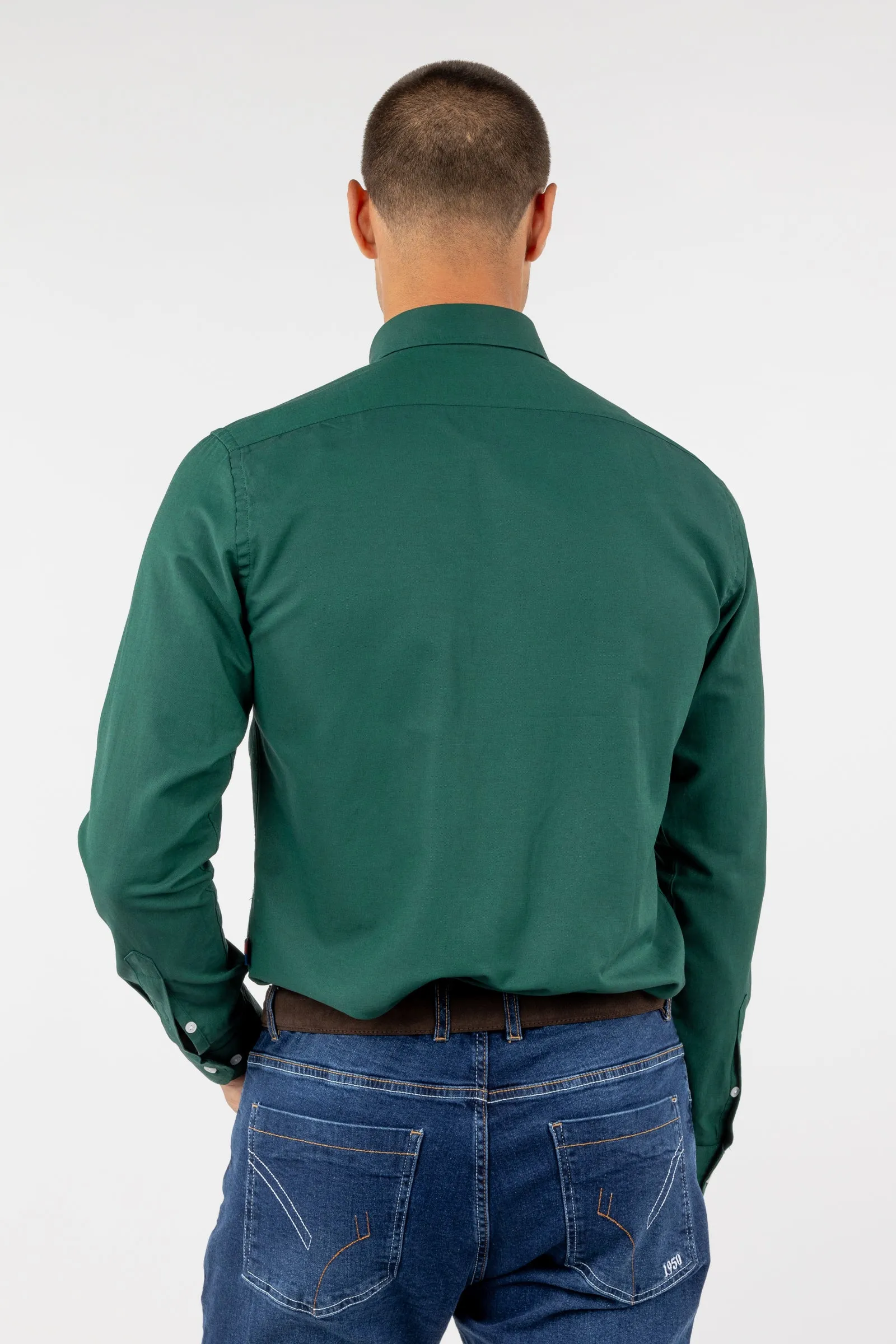 Camisa Oxford Liso V.Botella Slim