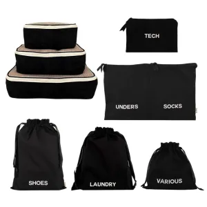 Canvas Travel Pack - Black/White