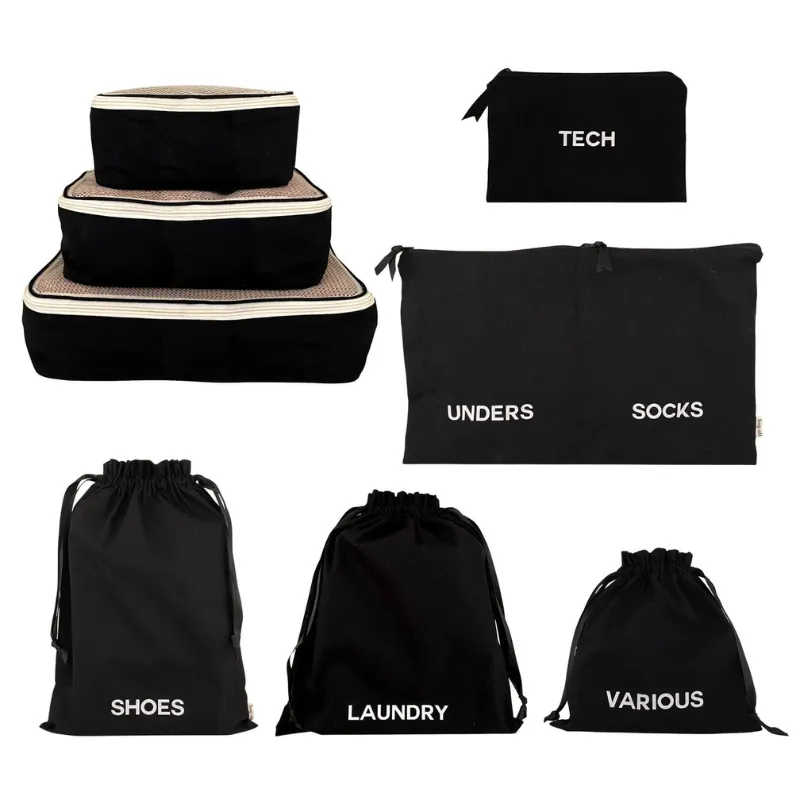 Canvas Travel Pack - Black/White