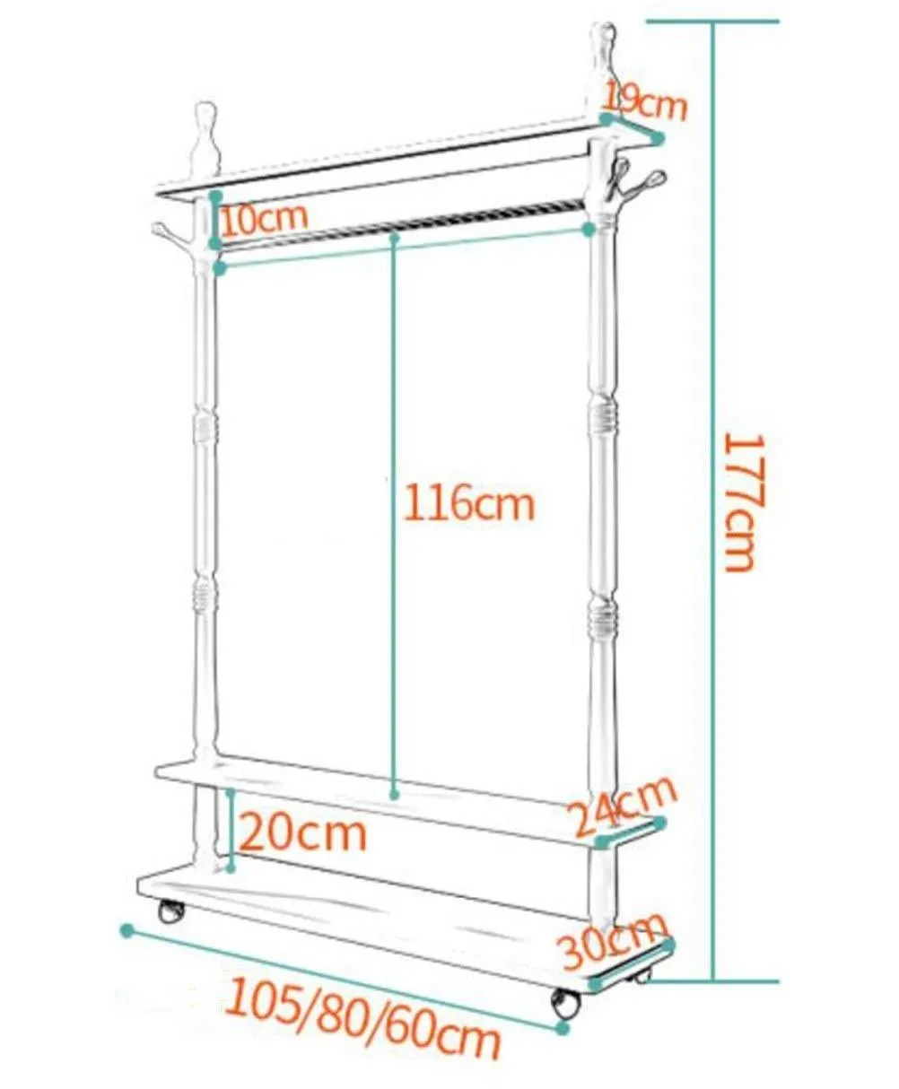 CDGF ZW Living Room Coat Rack Bedroom Coat Rack Stand Shoe Rack Corridor Coat Rack Hat Hanger Vertical Handbag Storage Rack Coat Stand (Size : 105cm)