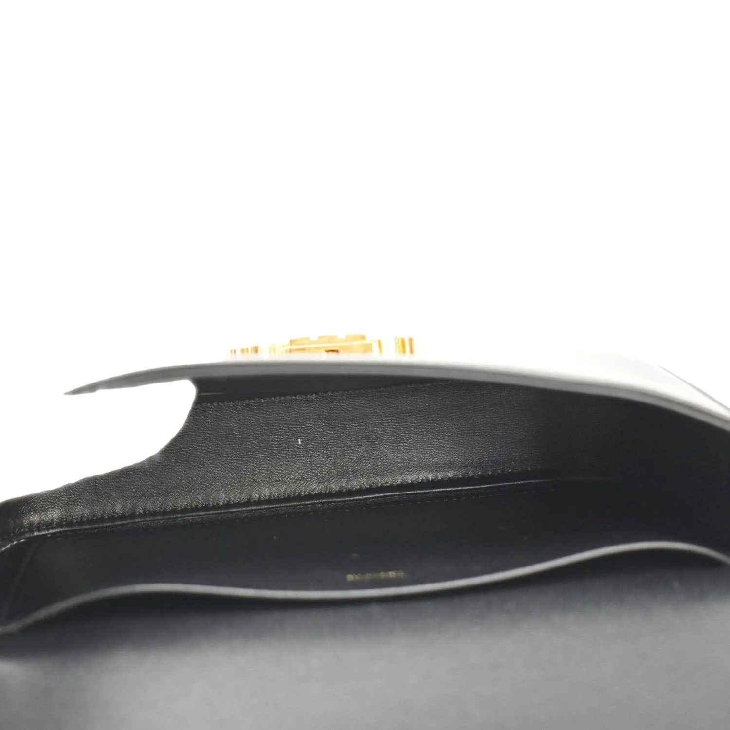 CELINE Triomphe Calfskin Leather Shoulder Bag Black
