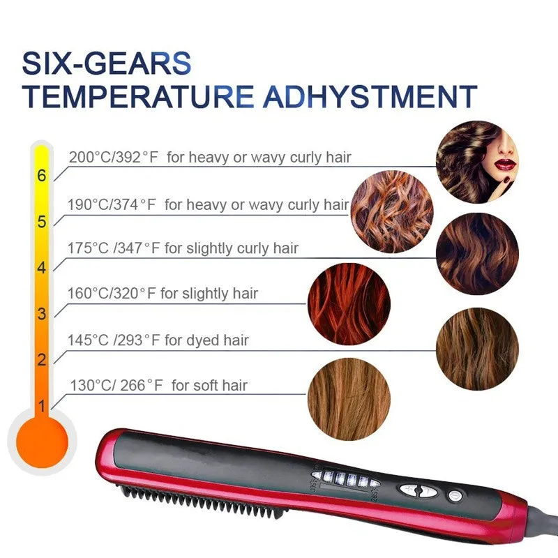 Ceramic Hair Combs Professional Electric Hair Straightening Brush