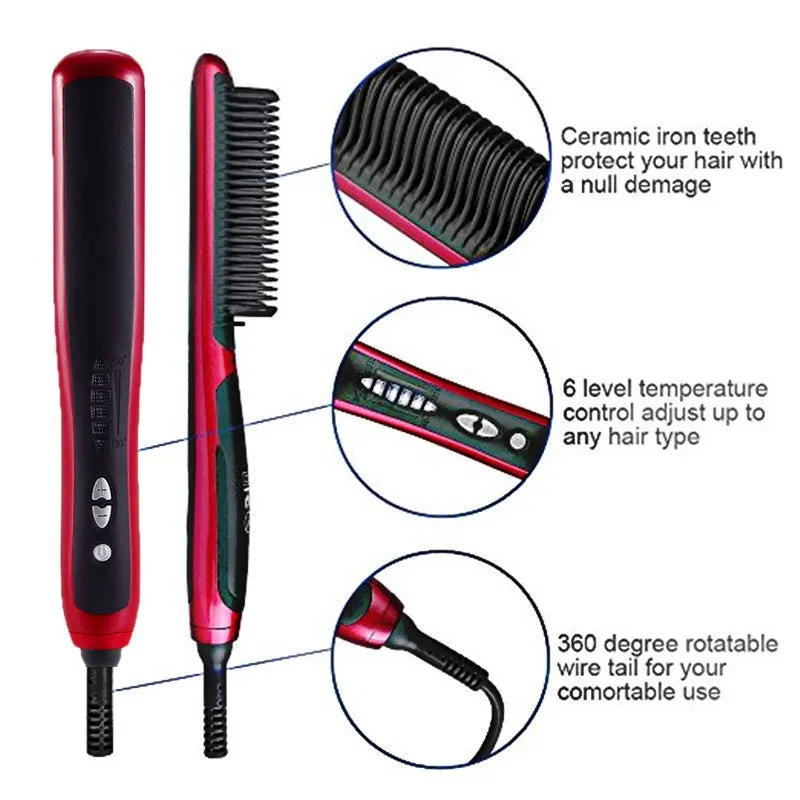 Ceramic Hair Combs Professional Electric Hair Straightening Brush