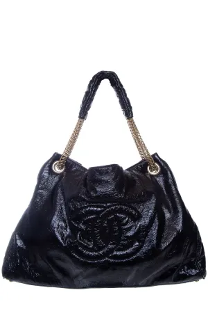 Chanel 2008/09 Black Patent Leather Vinyl Rodeo Tote