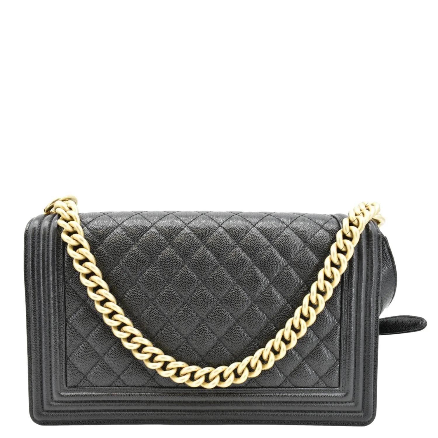 CHANEL Medium Boy Flap Caviar Quilted Leather Shoulder Bag Black