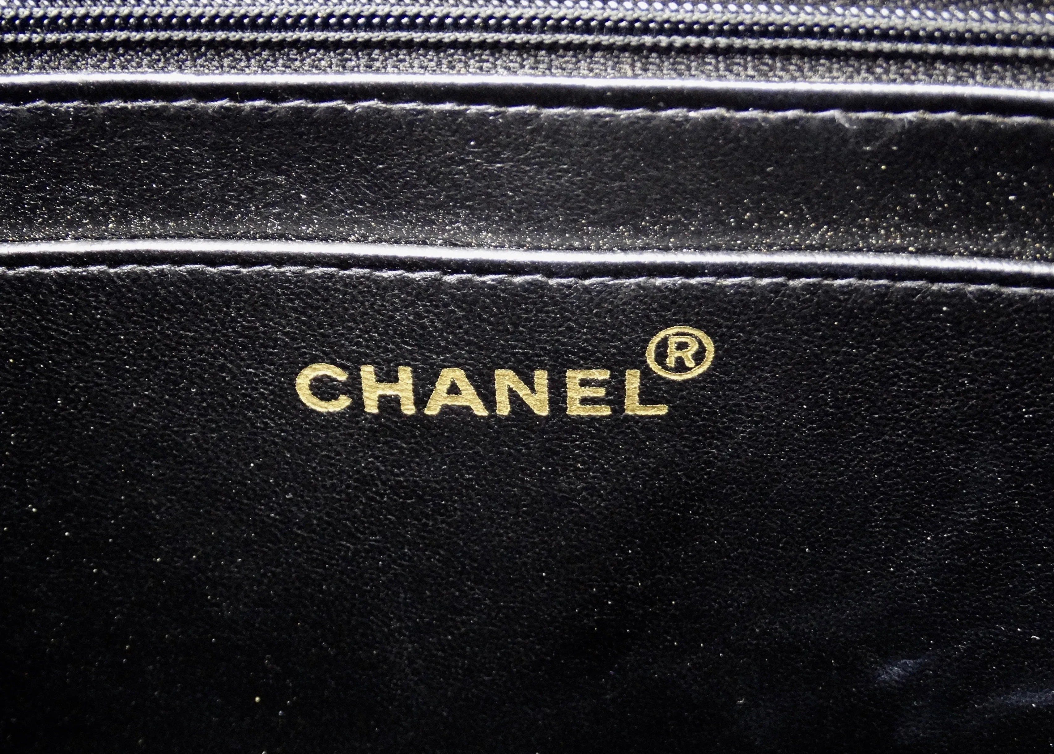 Chanel Patent Leather Tweed Print Tote
