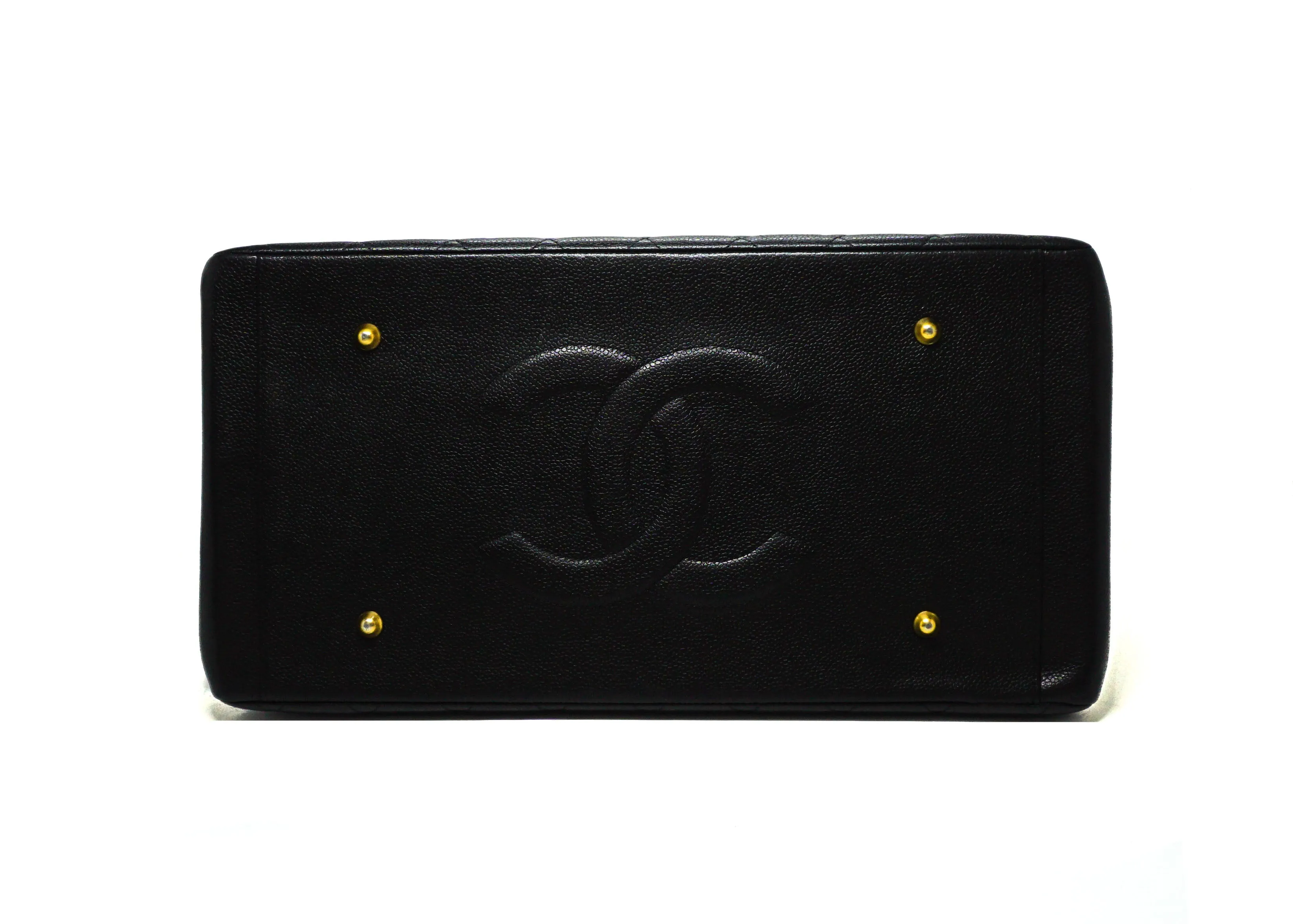 Chanel Vintage Rare Black Caviar Grand Shopping Tote GST XL