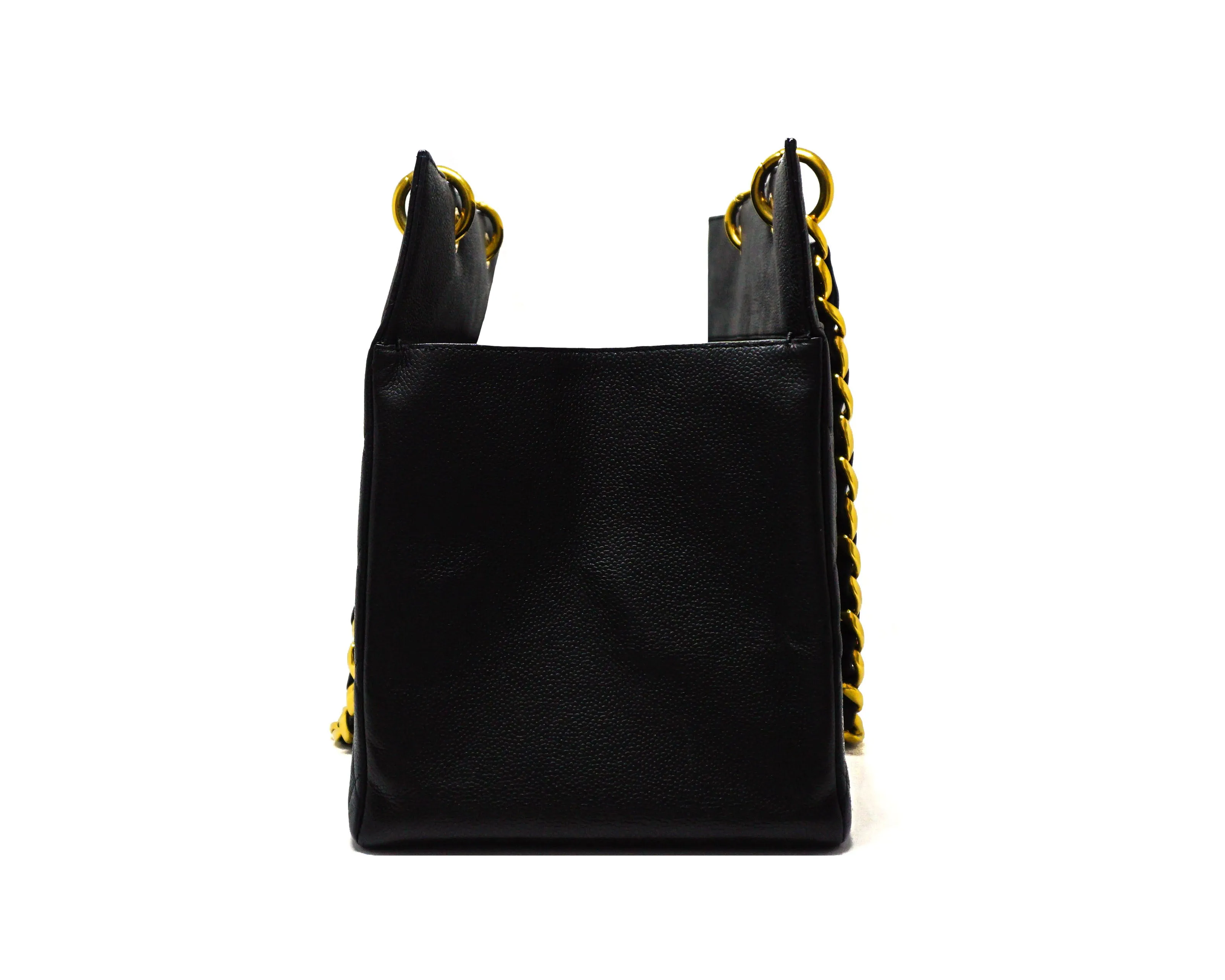 Chanel Vintage Rare Black Caviar Grand Shopping Tote GST XL