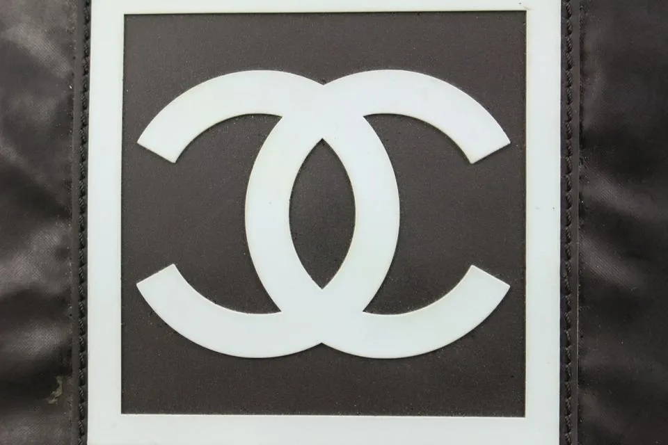 Chanel XL Black Sports Logo Messenger Bag 92cz418s