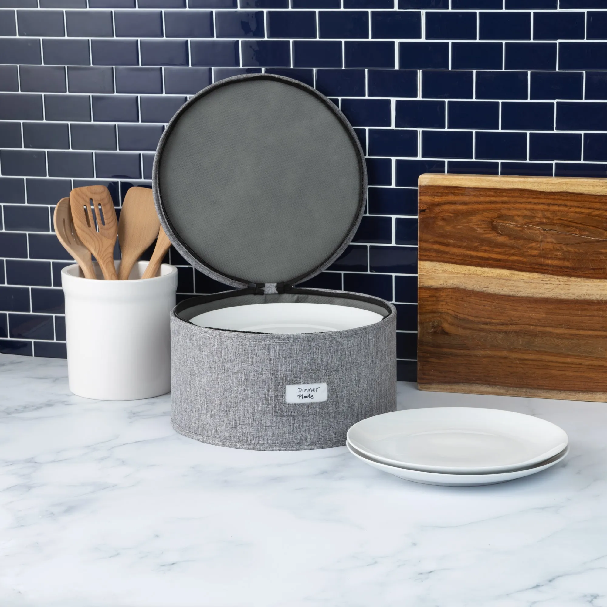 China Storage Container for Dinner Plate - 12" W x 7" H - Includes 12 Felt Dividers