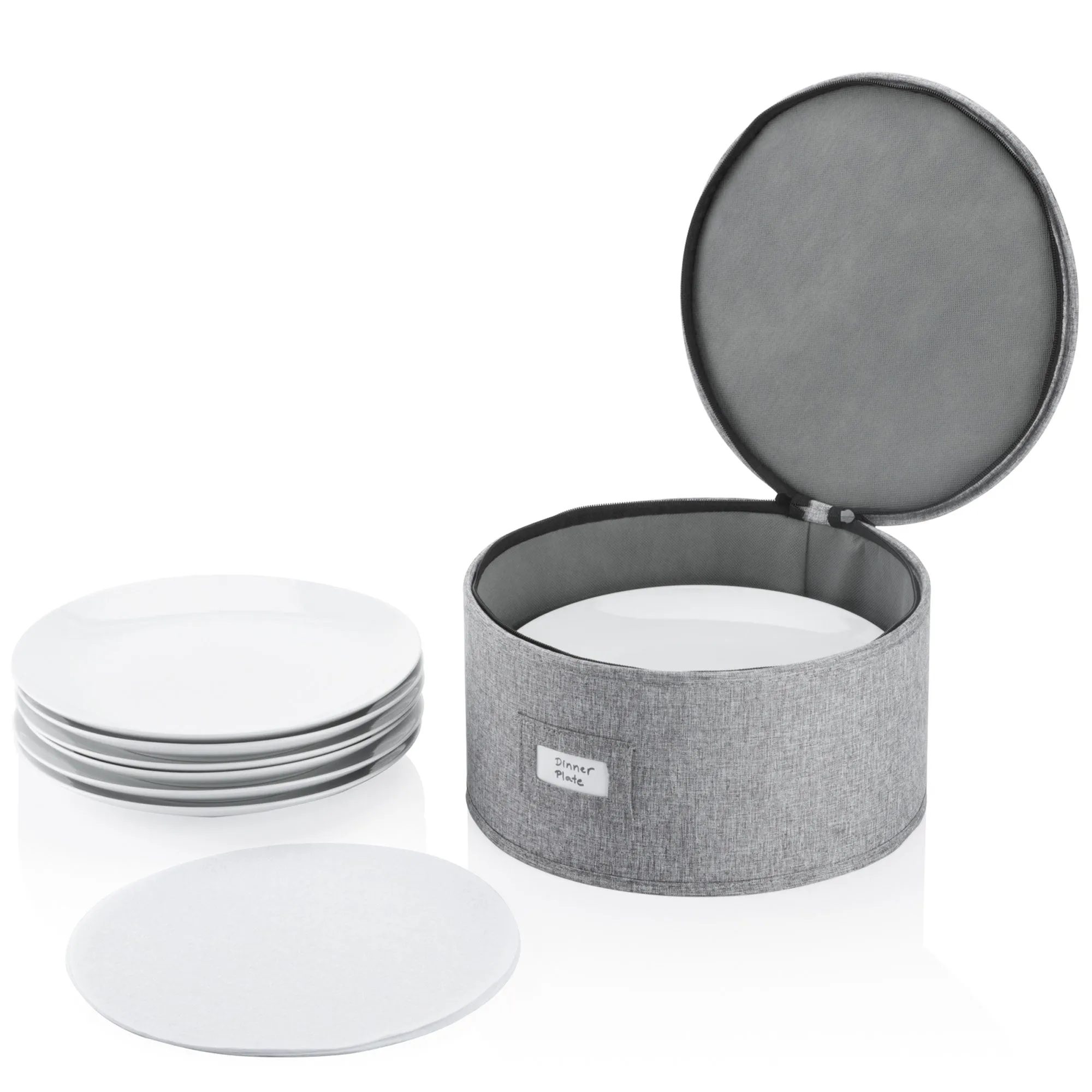 China Storage Container for Dinner Plate - 12" W x 7" H - Includes 12 Felt Dividers
