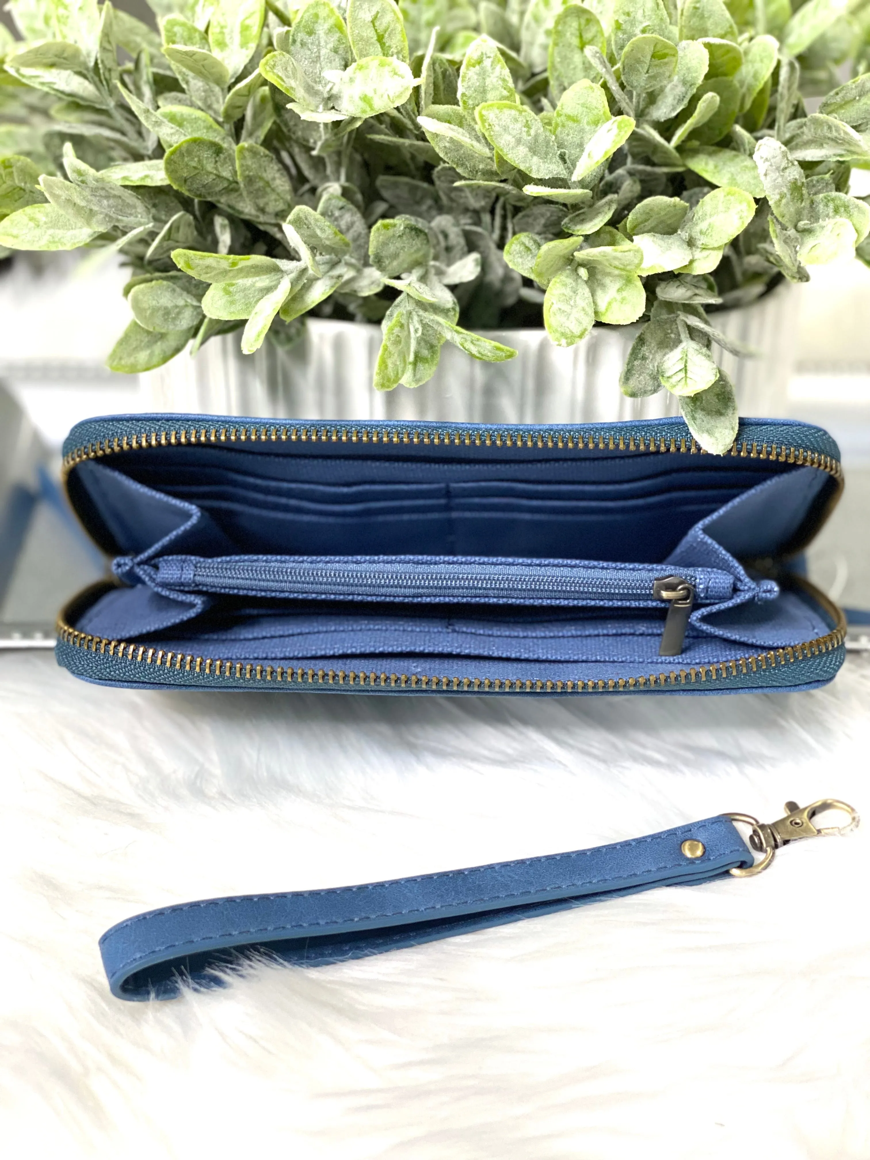 Chloe Wristlet/Wallet in Denim
