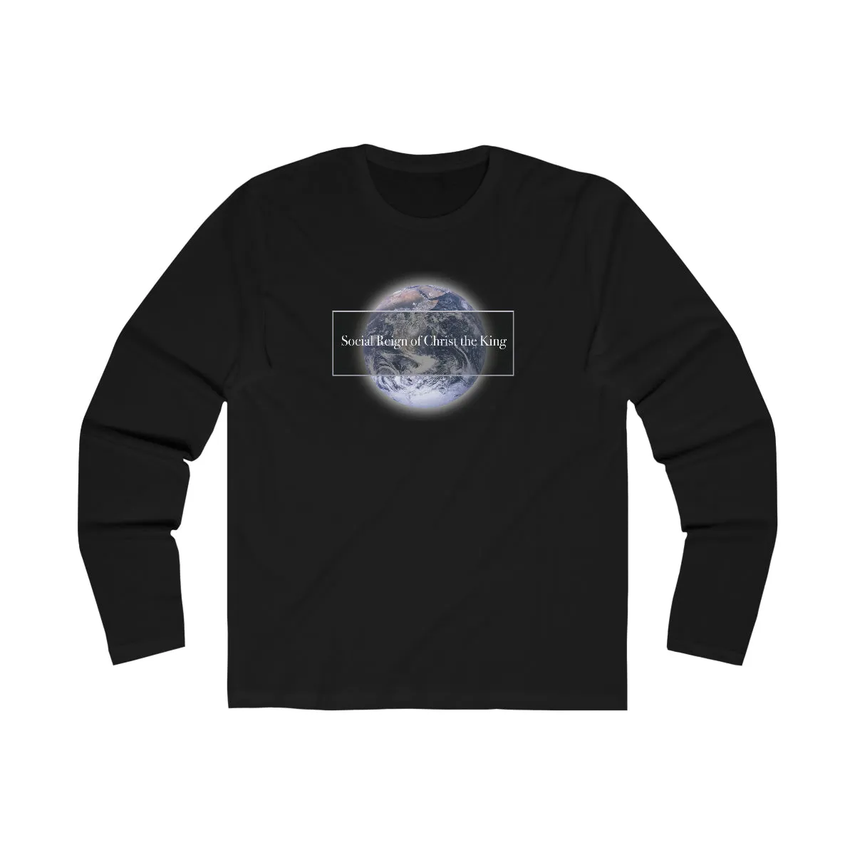 Christian Catholic Religious Earth Globe Christ the King Long Sleeve Tee