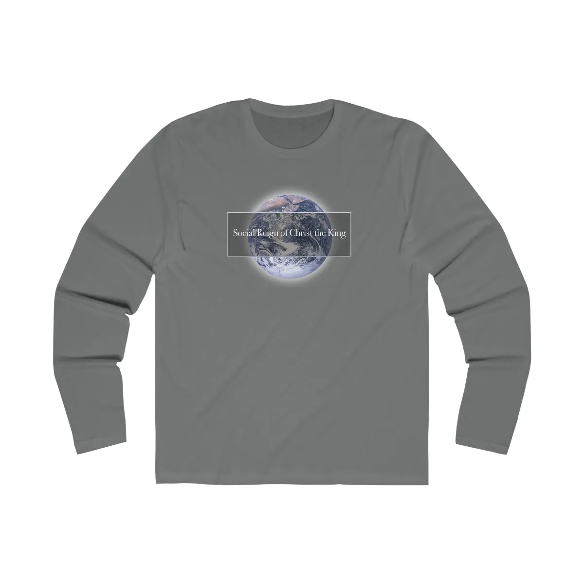 Christian Catholic Religious Earth Globe Christ the King Long Sleeve Tee