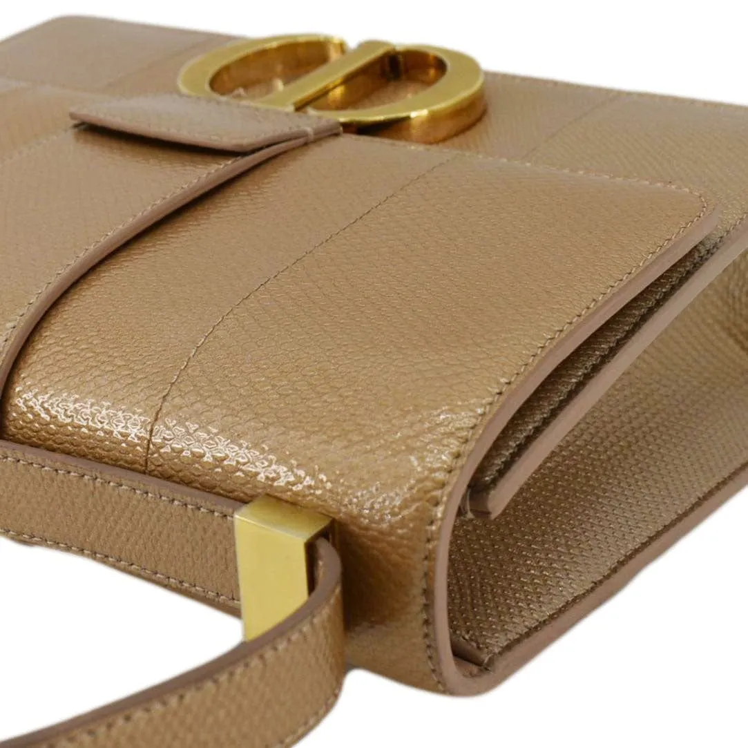 CHRISTIAN DIOR 30 Montaigne Flap Leather Crossbody Bag Brown
