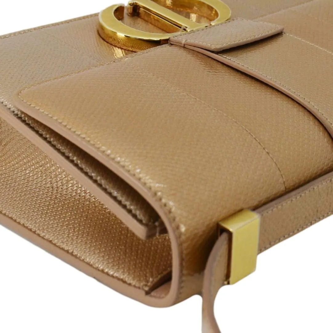 CHRISTIAN DIOR 30 Montaigne Flap Leather Crossbody Bag Brown