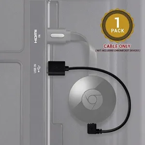 Chromecast USB Cable -- 8 Inch USB Cable and Bonus Chromecast eBook. Designed to Power Your Google Chromecast HDMI Streaming Media Player from Your TV USB Port