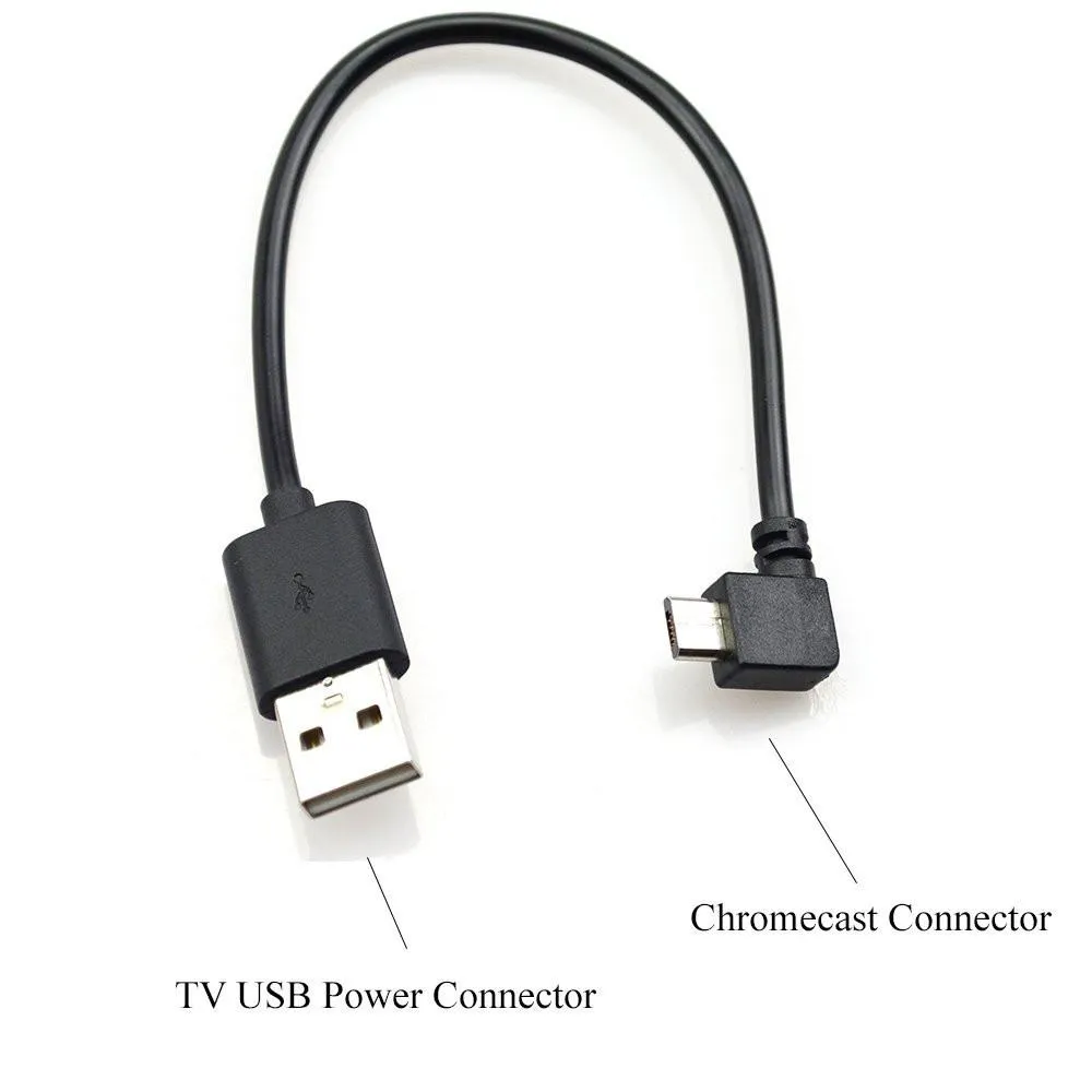 Chromecast USB Cable -- 8 Inch USB Cable and Bonus Chromecast eBook. Designed to Power Your Google Chromecast HDMI Streaming Media Player from Your TV USB Port