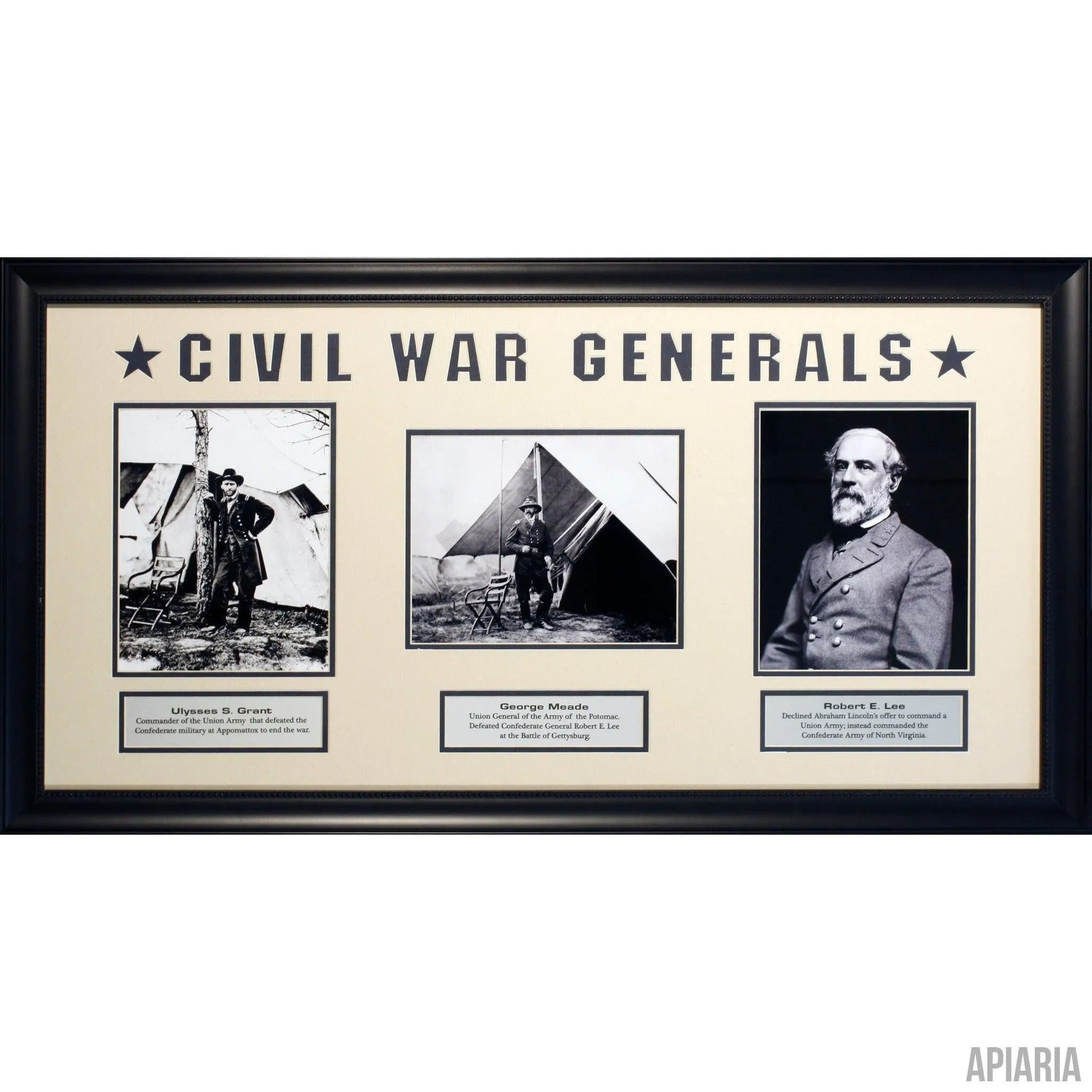 Civil War Generals: Robert E. Lee, Ulysses S. Grant & George Meade