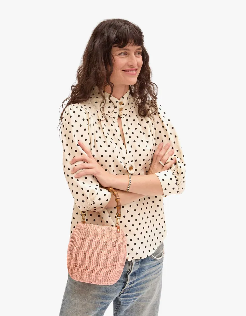 Clare V. Pot de Miel with Bamboo Handle in Blush
