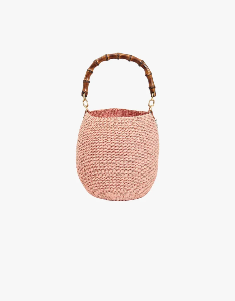 Clare V. Pot de Miel with Bamboo Handle in Blush