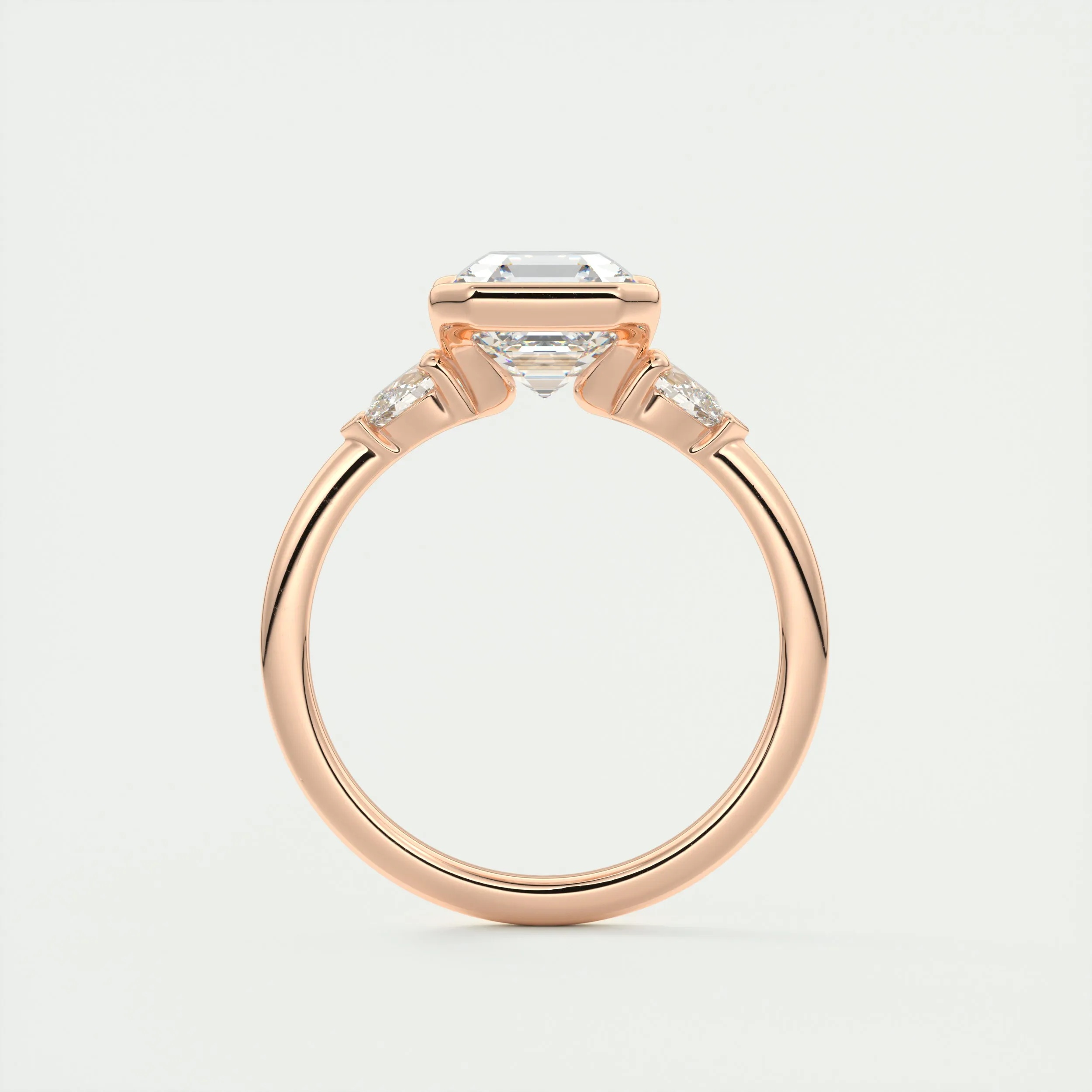 Clutch Three Stone | Asscher & Pears