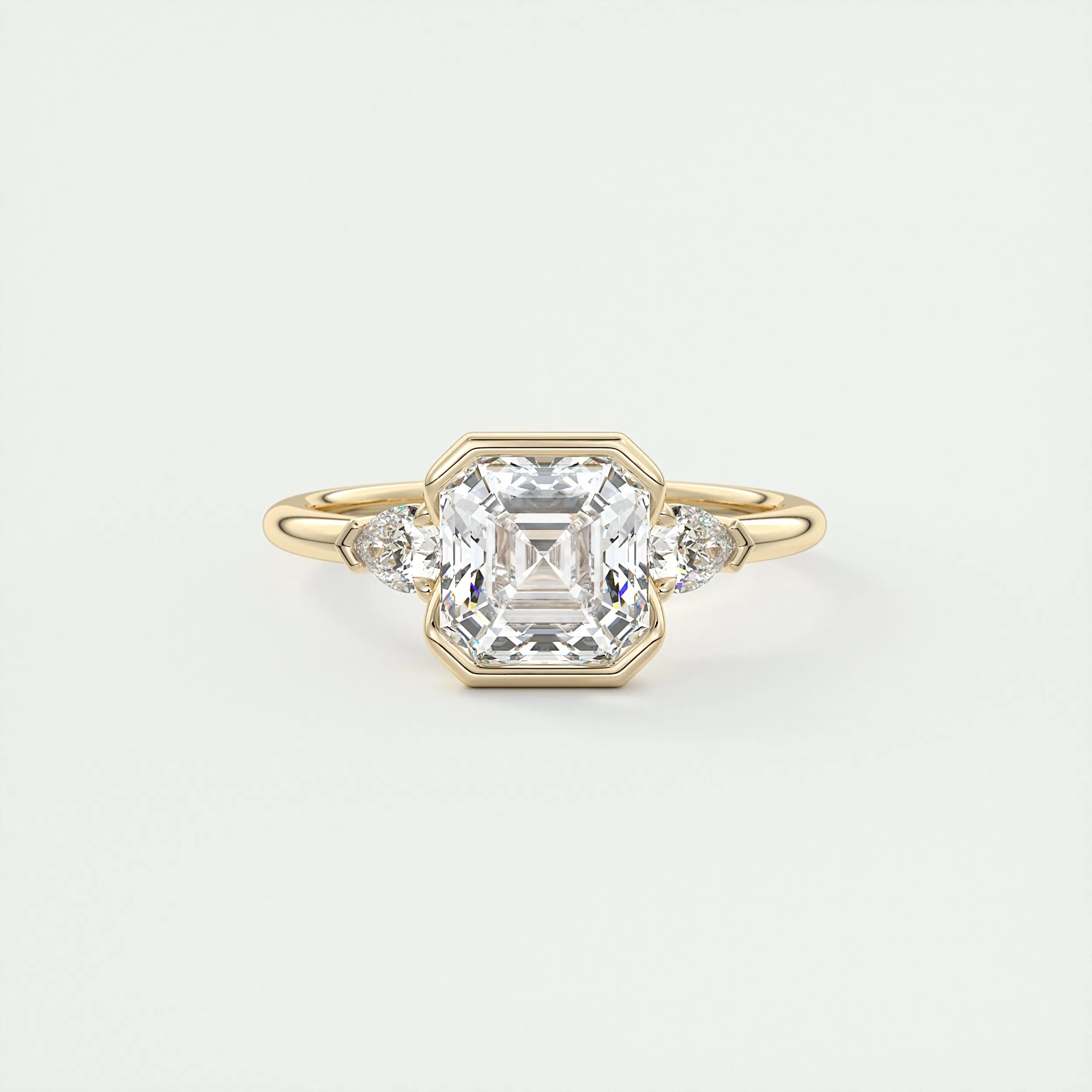 Clutch Three Stone | Asscher & Pears