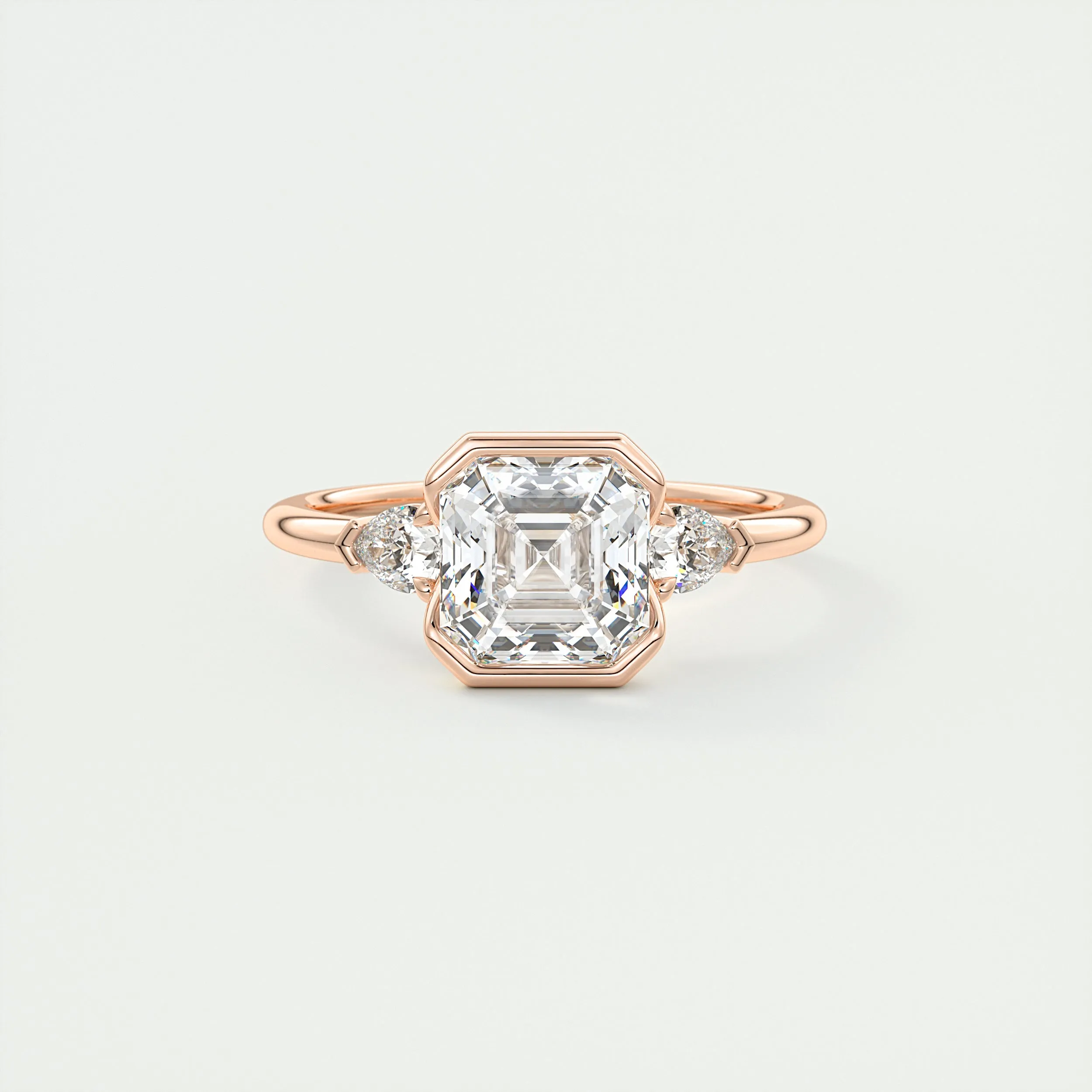 Clutch Three Stone | Asscher & Pears