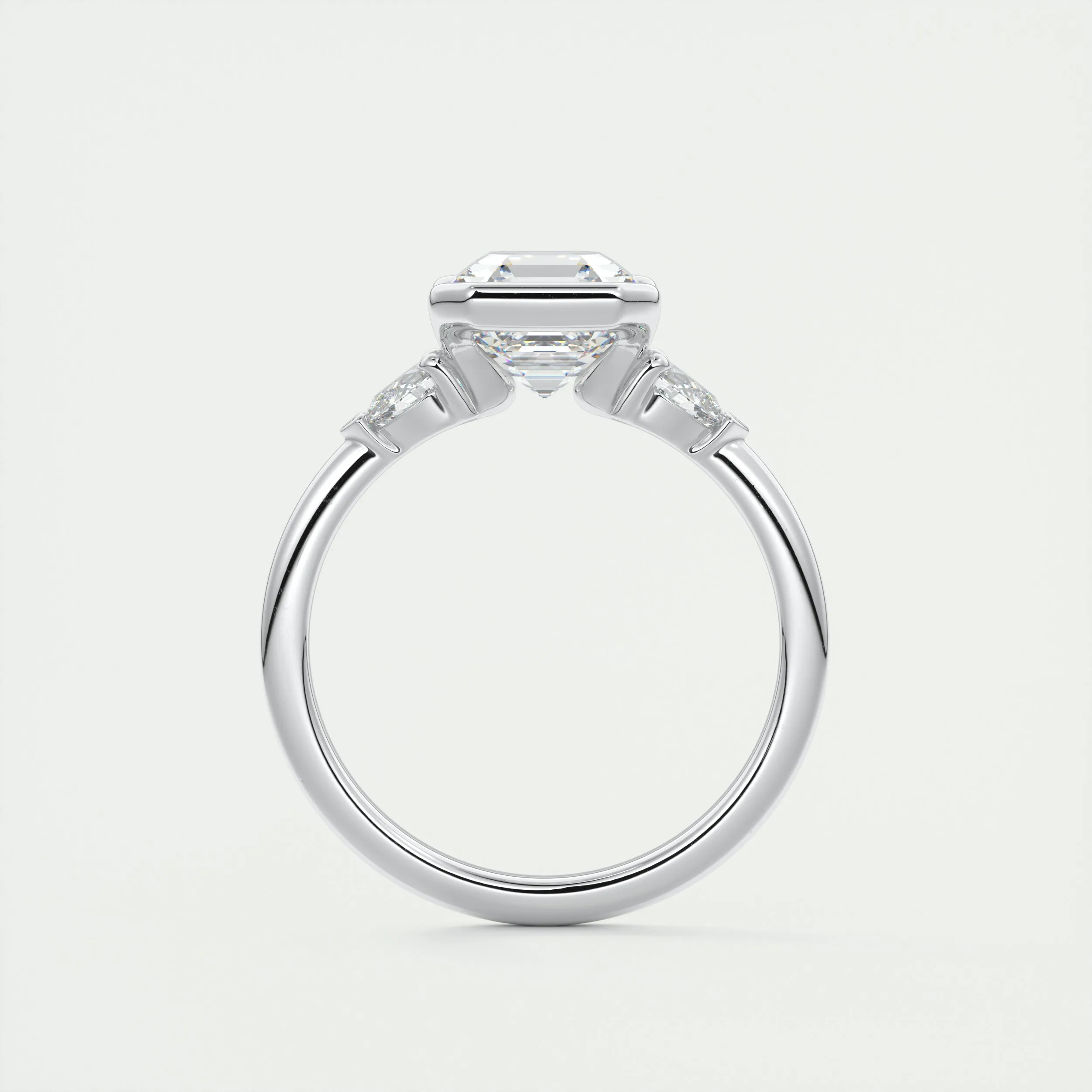 Clutch Three Stone | Asscher & Pears