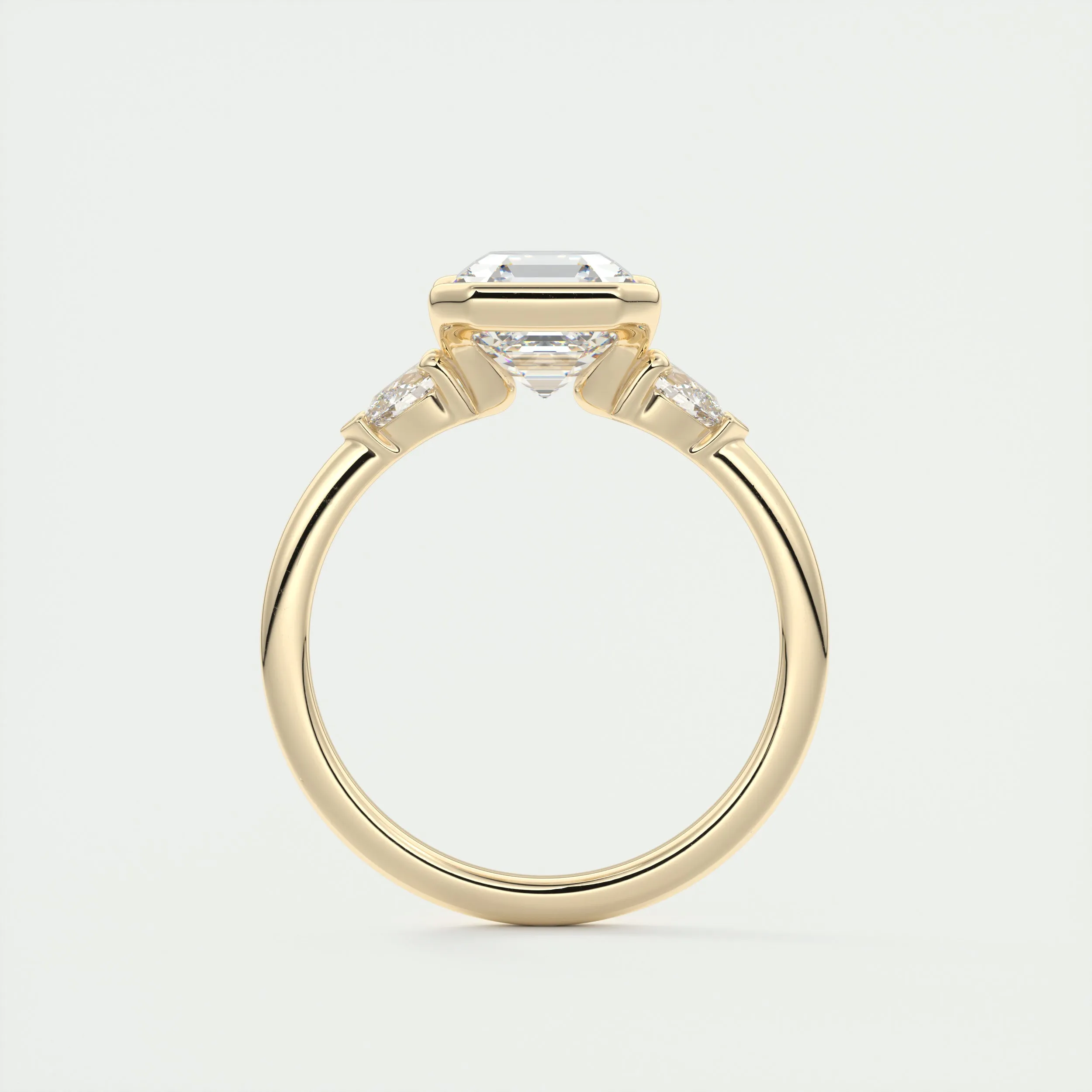 Clutch Three Stone | Asscher & Pears