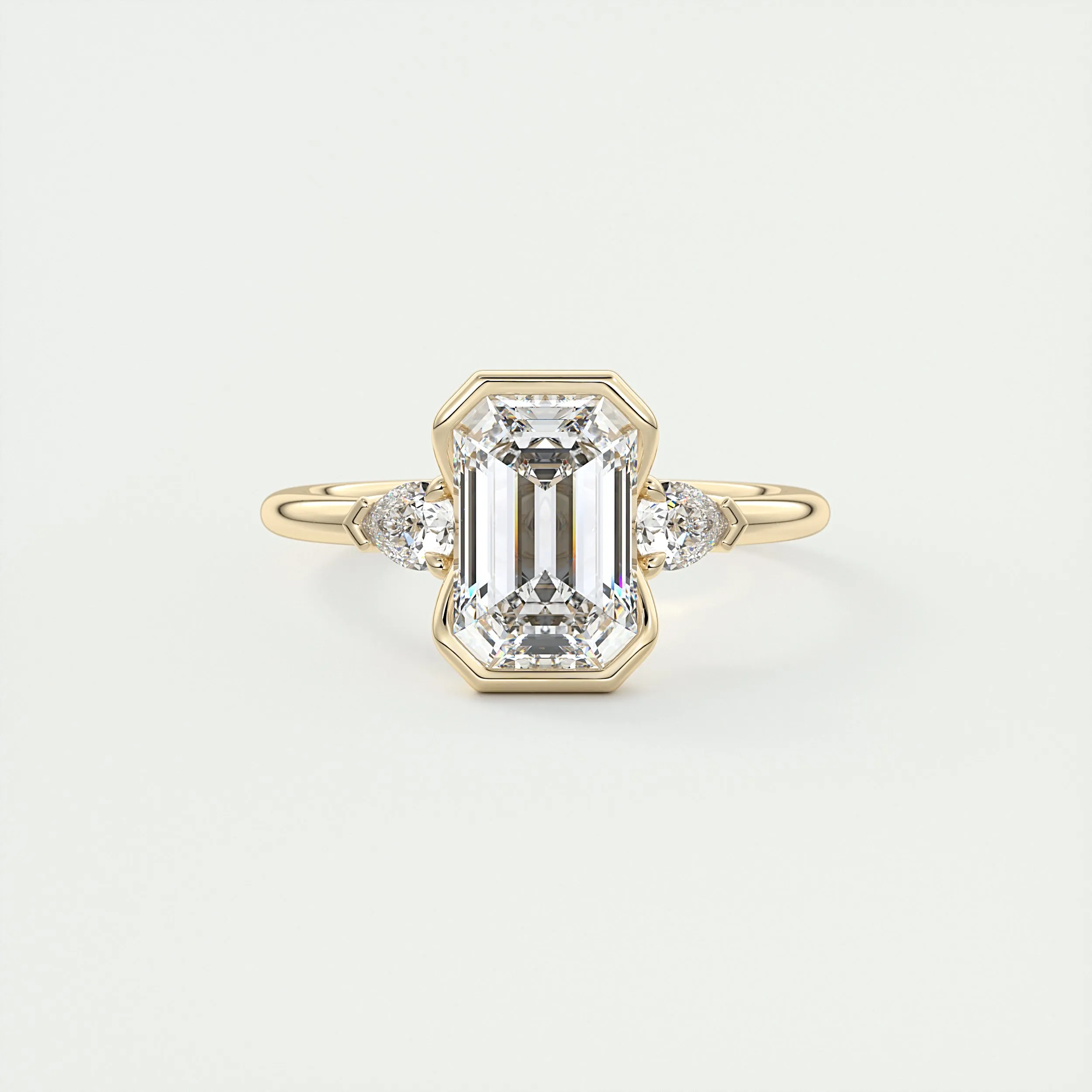 Clutch Three Stone | Emerald & Pears