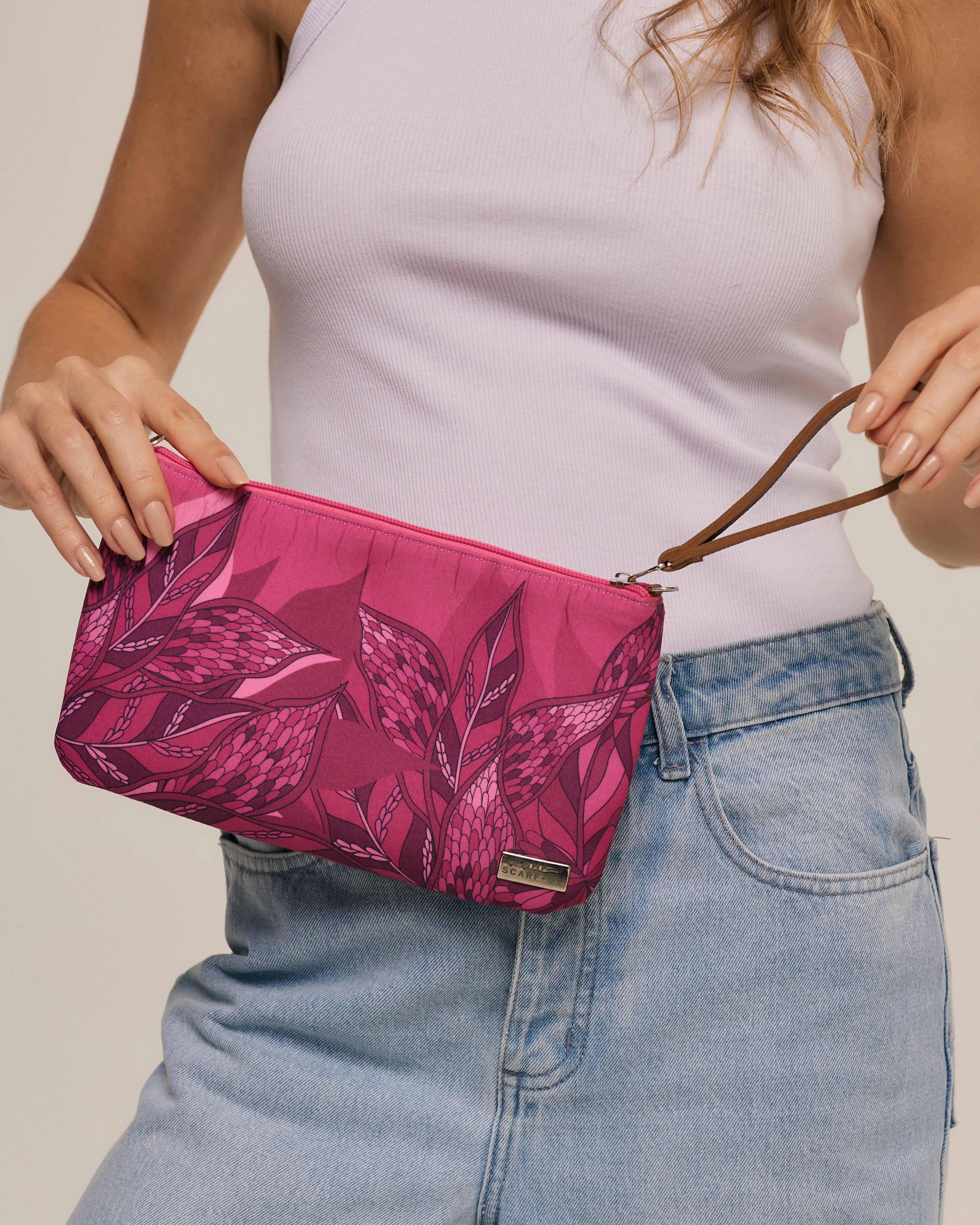 Clutch transversal Ramos de Púrpura pink