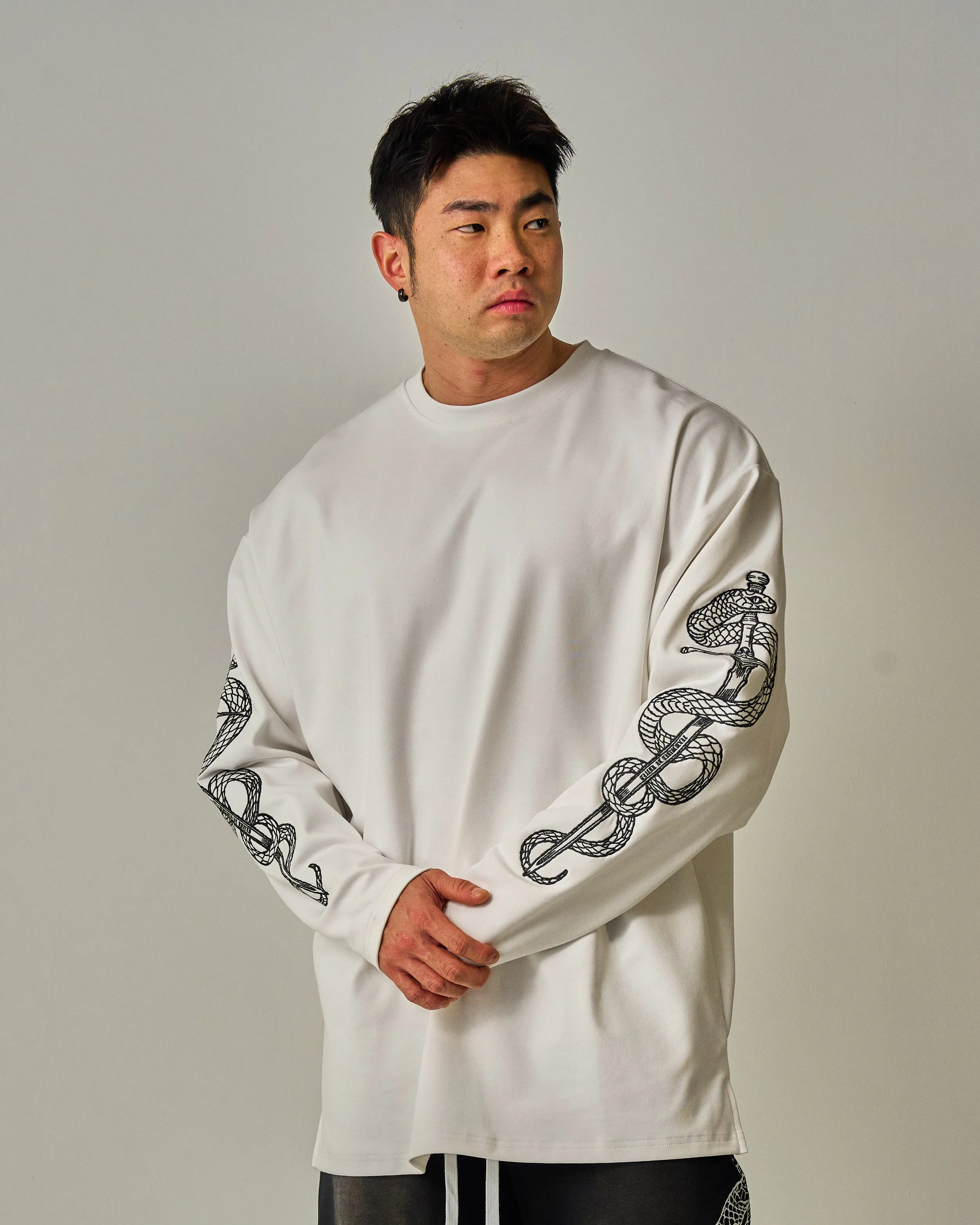 CNY Snake And Sword Extra Oversized Long Sleeves