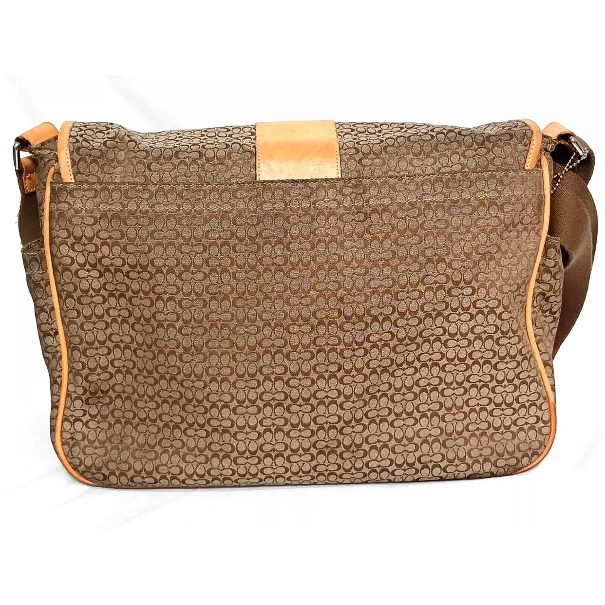 COACH Signature Hudson Khaki Jaquard Y2K Messenger Bag