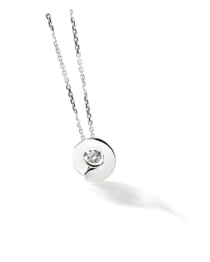 Collier Garel Envol Dancing Stone - Or Blanc, Diamants (44XG05G)