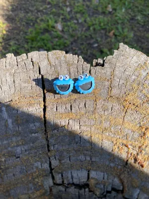 Cookie Monster Sesame Street Earrings