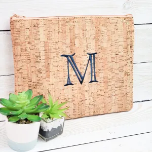 Cork Zippered Pouch - Gold Accents