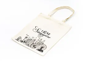 Cotton Canvas Tote Bag with Singapore Design