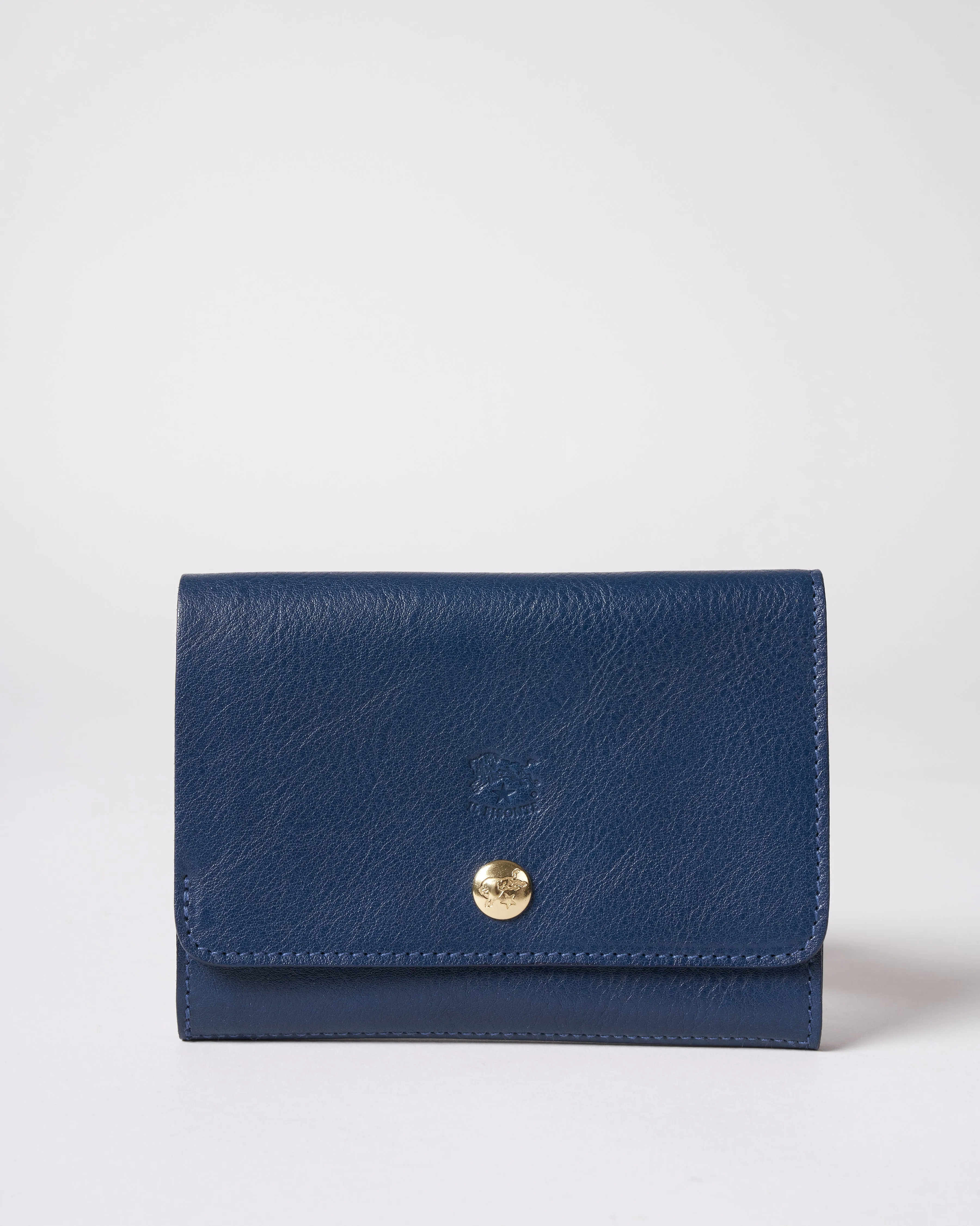 cowhide wallet - blue