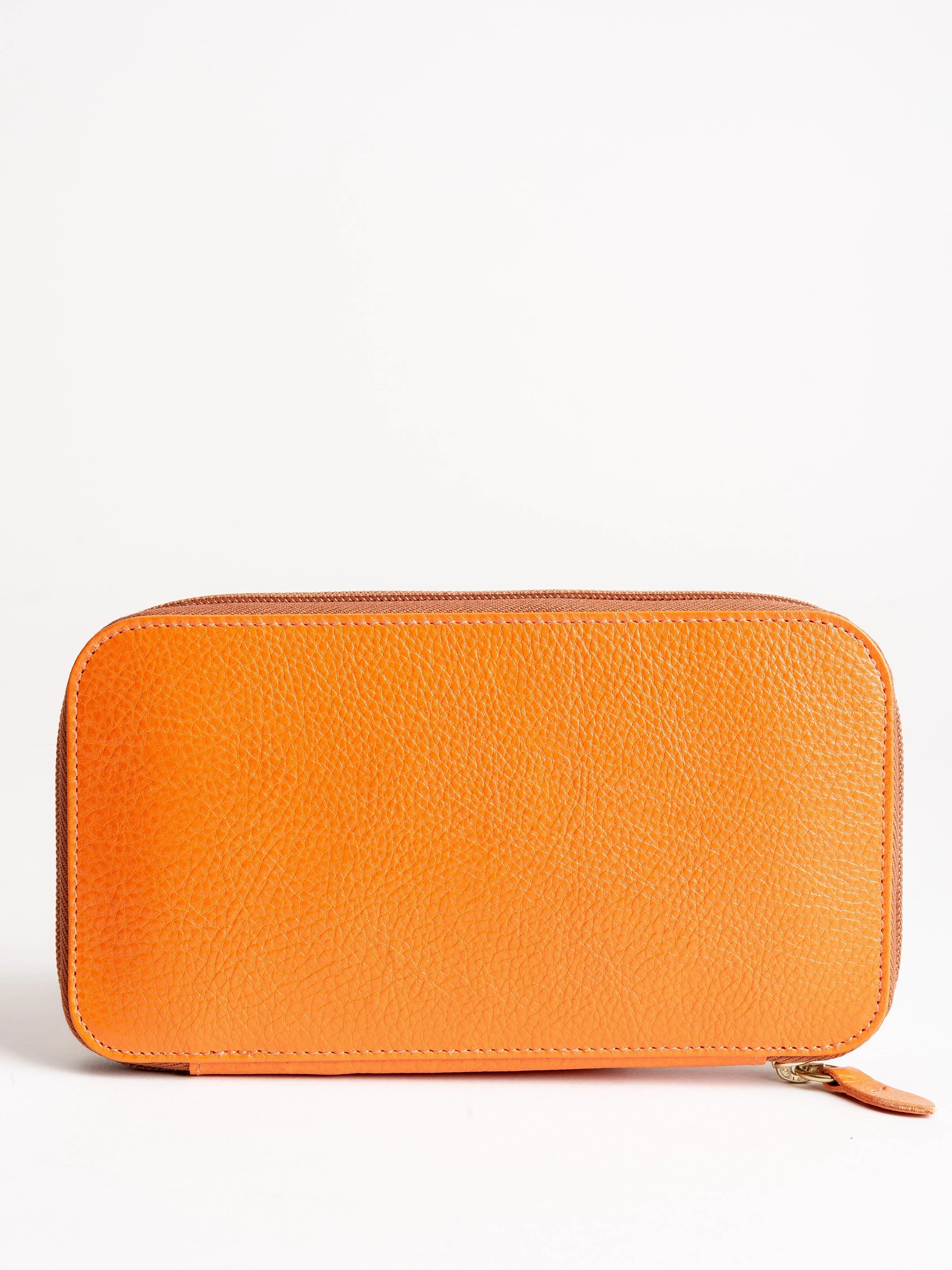 cowhide wallet - orange