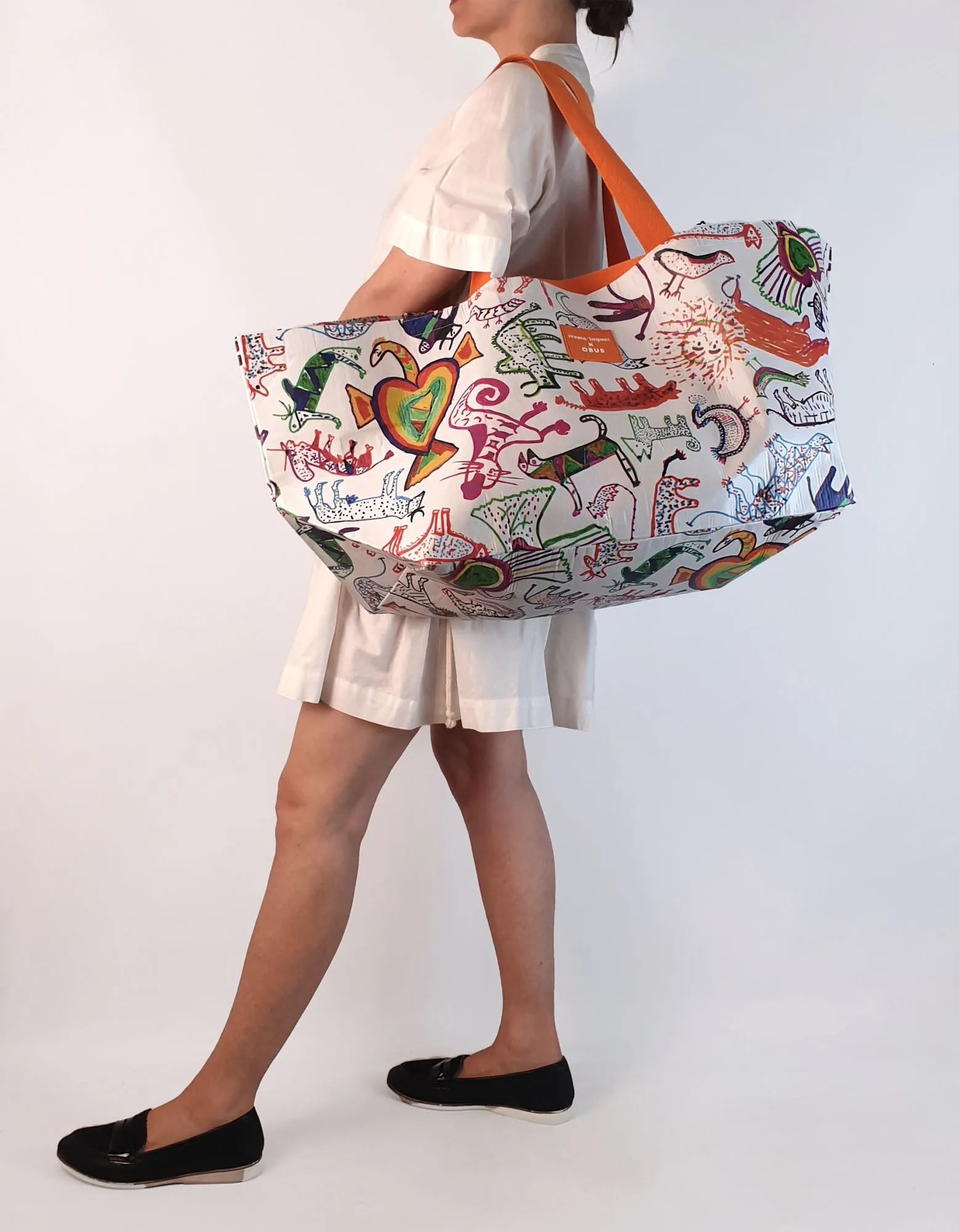 Create/impact   Obus large animal print tote / shopper bag