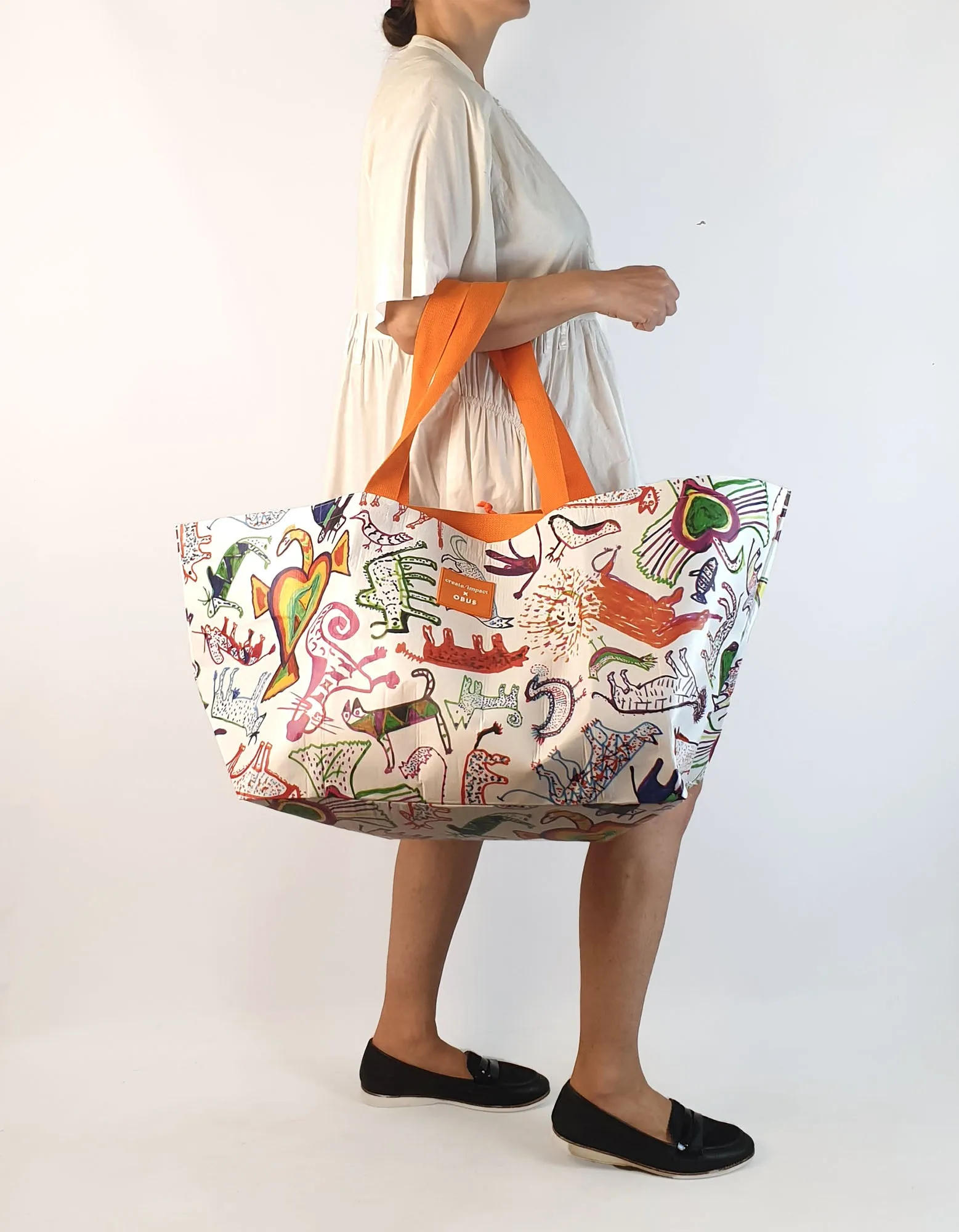 Create/impact   Obus large animal print tote / shopper bag